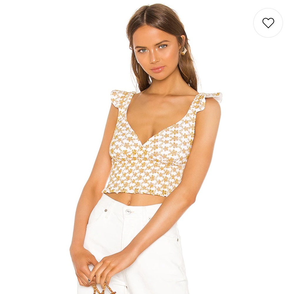 Revolve LPA Maggi Top in white and yellow